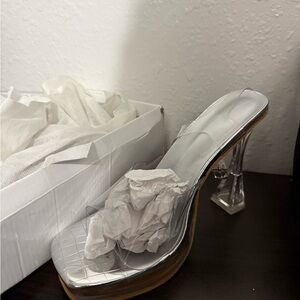 Elegant Silver Women's Heels